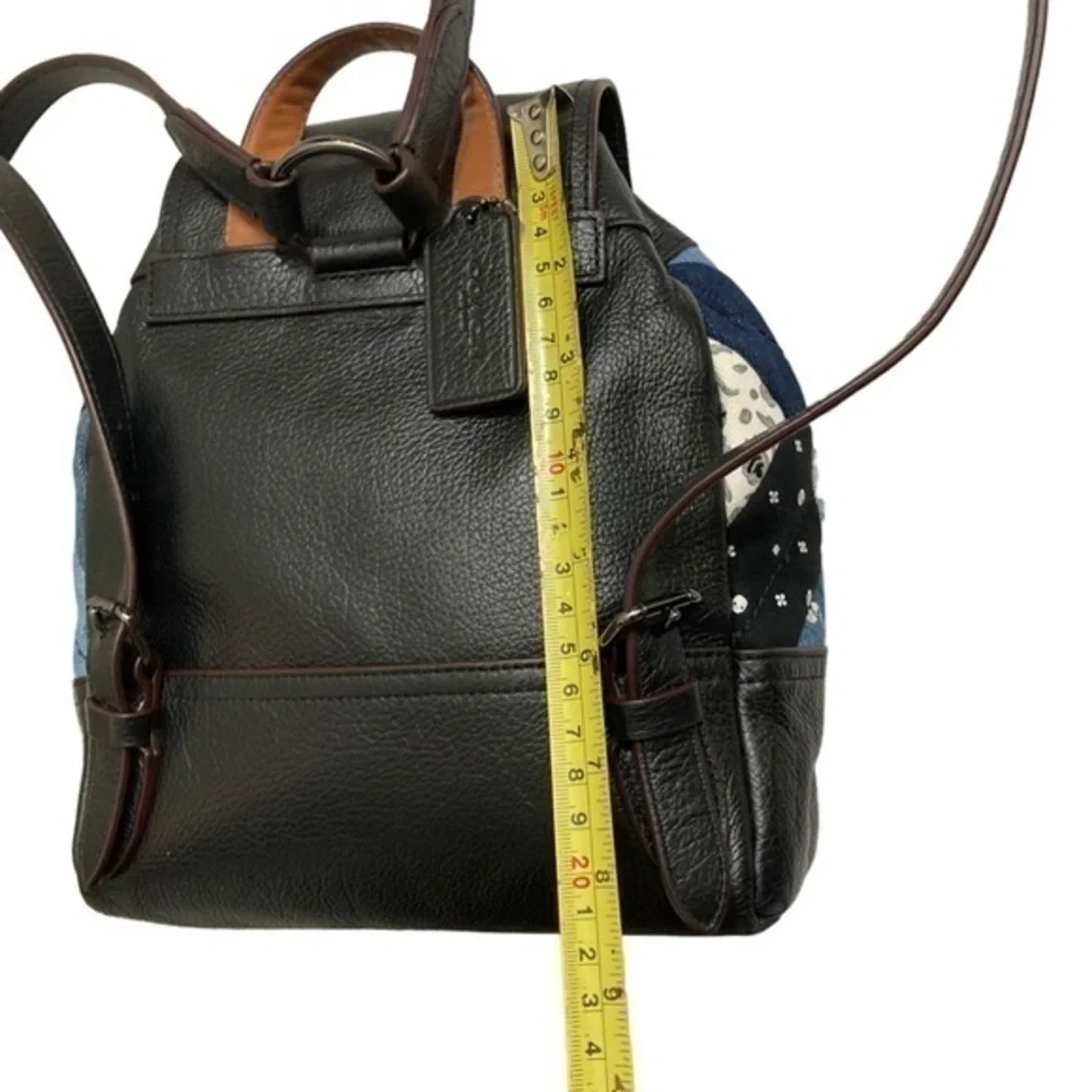 Coach Patchwork Turnlock Rucksack Backpack 37743 Canyon Quilt Denim
